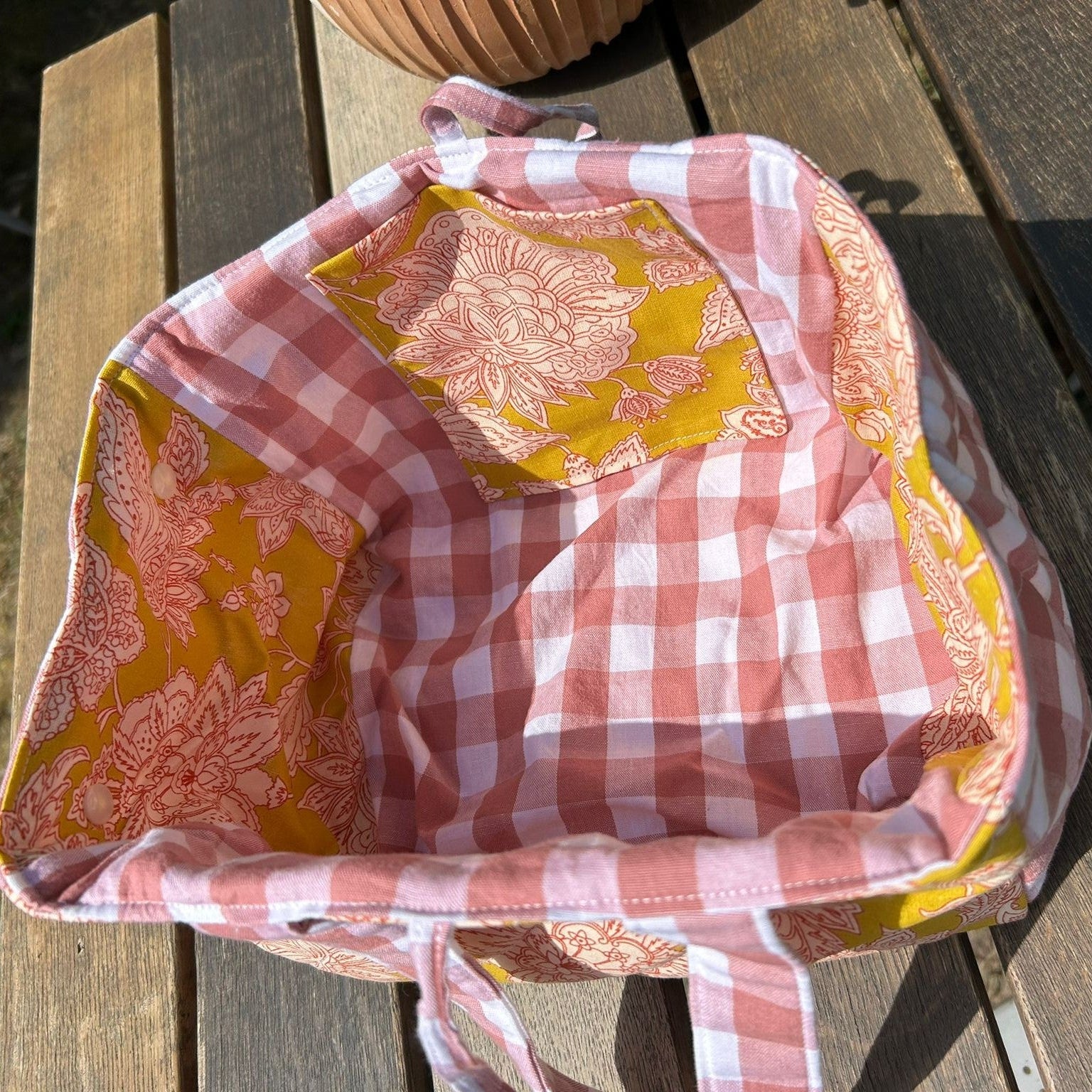 Intérieur sac Emilien Armance avec doublure coton coordonnée et poche zippée - Cousine Antoinette

