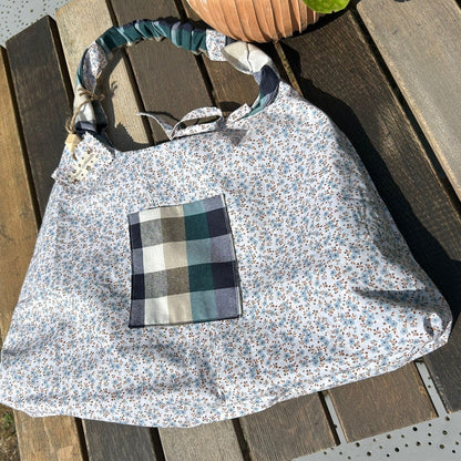 Sac Lune Caro Glacier doublure fleurie - intérieur coton Oeko-Tex - Cousine Antoinette
