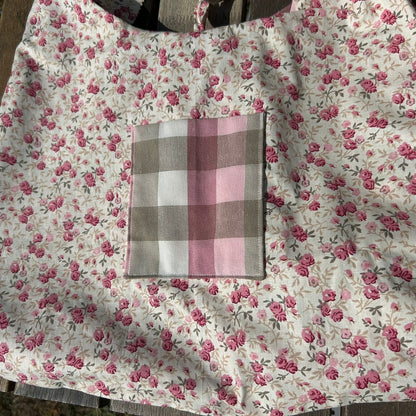 Sac Lune Caro Roselin doublure fleurie roses - intérieur coton Oeko-Tex - Cousine Antoinette
