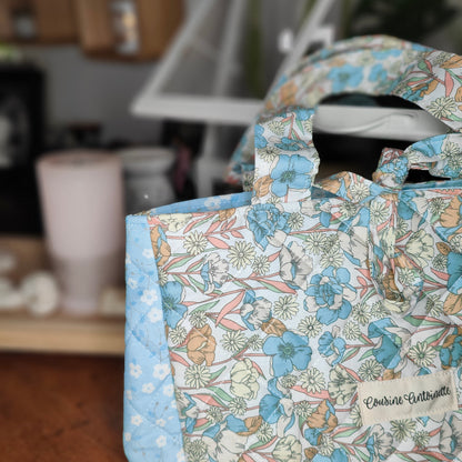 Intérieur sac Emilien Iris avec doublure coton coordonnée et poche zippée - Cousine Antoinette
