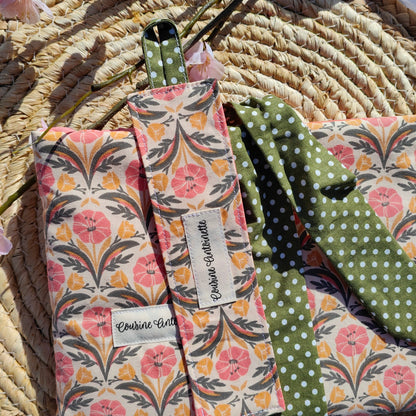 Marque-page Matcha verso saumon, s'accorde avec housse livre Matcha

