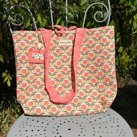 Sac cabas Barnabé Matcha fait main en toile de coton Oeko-Tex - Cousine Antoinette
