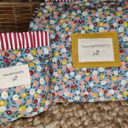 Ensemble pochette Leone Rosalie et porte-monnaie Léon en coton Liberty, création unique Cousine Antoinette
