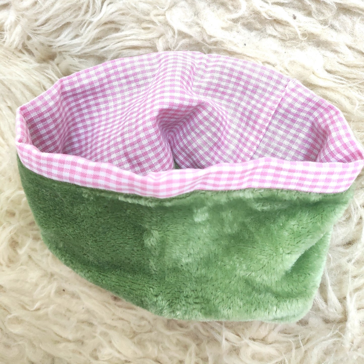 Détail du snood Pastelline pour enfant, doublure coton certifié Oeko-Tex

