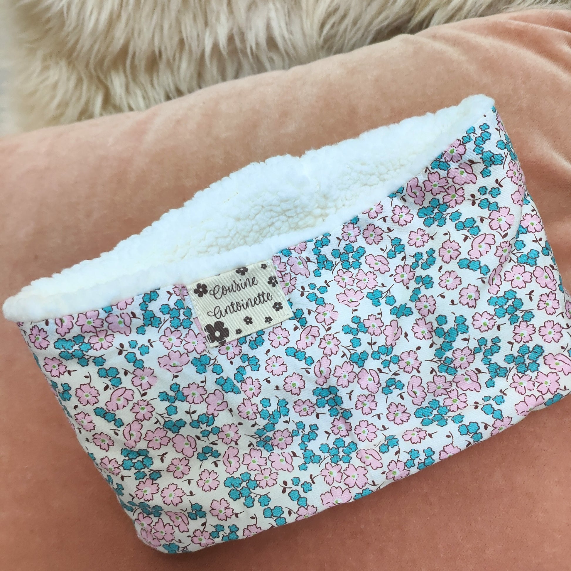 Snood artisanal Pervenche fabriqué en Anjou, petite série
