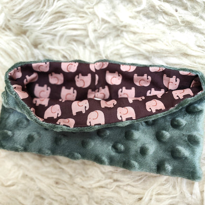 Détail du snood Trompette pour enfant, doublure coton certifié Oeko-Tex
