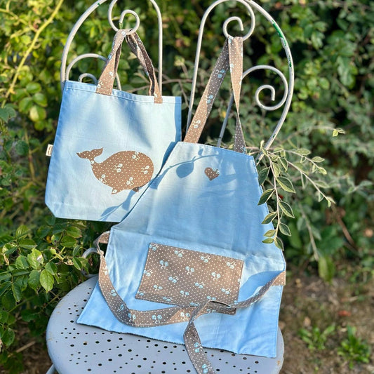Tablier enfant motif Bulle - Réversible en coton Oeko-Tex
