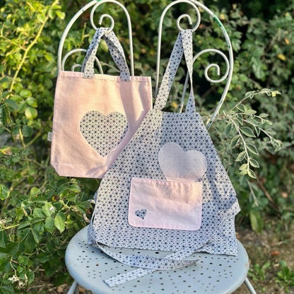 Tote bag enfant motif Cœur 25x26 cm - En coton Oeko-Tex
