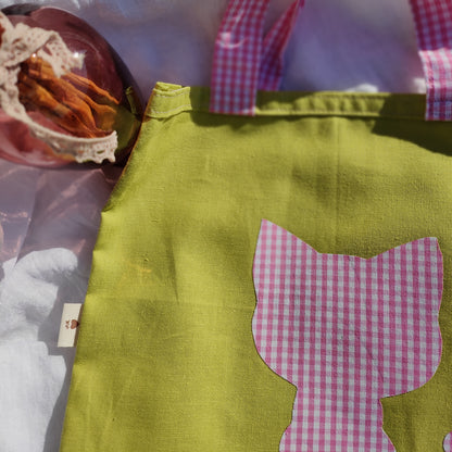 Tote bag enfant motif Chacha 25x26 cm - En coton Oeko-Tex
