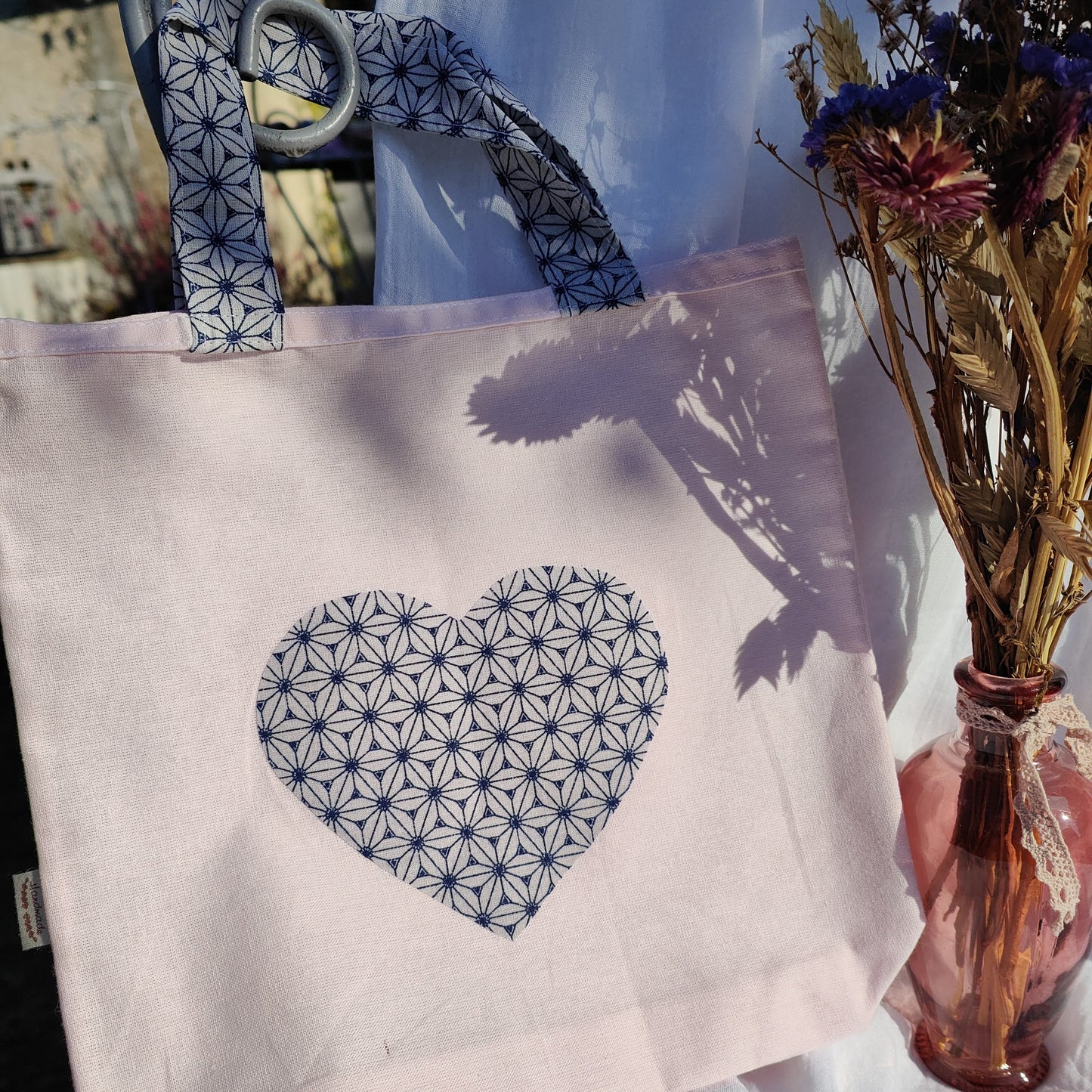 Tote bag enfant motif Cœur 25x26 cm - En coton Oeko-Tex
