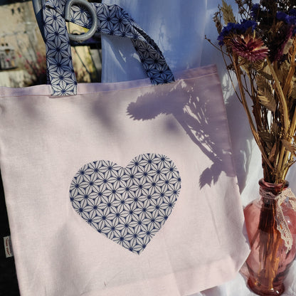 Tote bag enfant motif Cœur 25x26 cm - En coton Oeko-Tex
