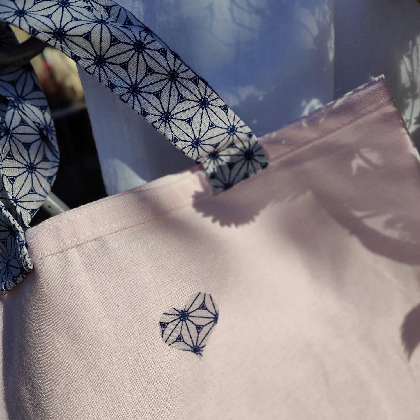 Tote bag enfant motif Cœur 25x26 cm - En coton Oeko-Tex

