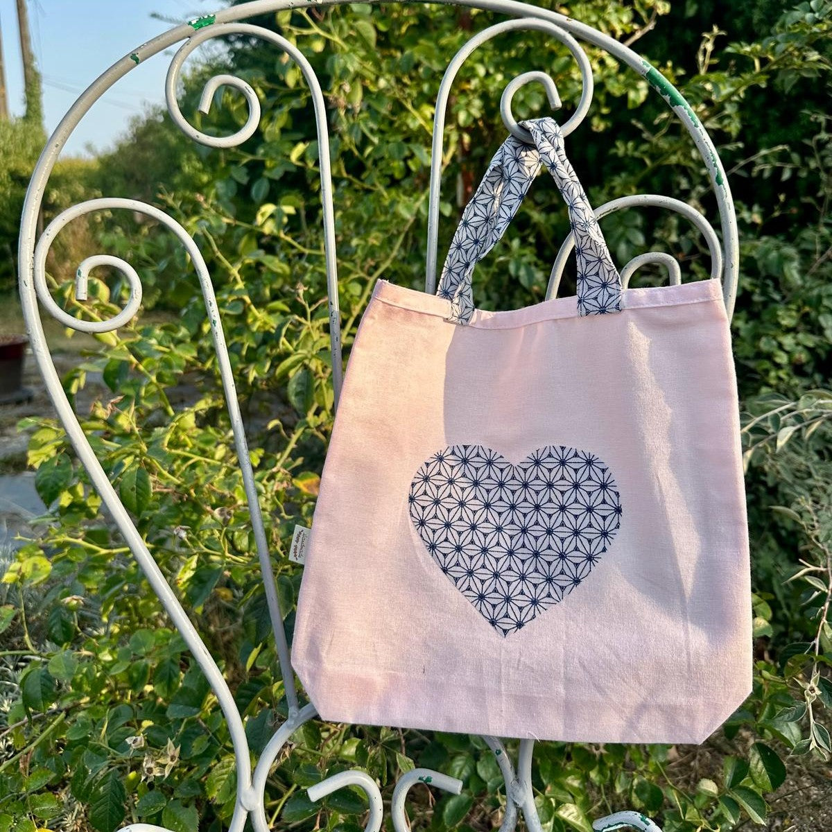Tote bag enfant motif Cœur 25x26 cm - En coton Oeko-Tex
