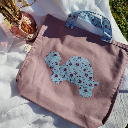 Tote bag enfant motif Fleurette 25x26 cm - En coton Oeko-Tex
