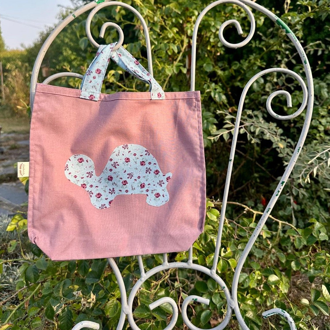 Tote bag enfant motif Fleurette 25x26 cm - En coton Oeko-Tex
