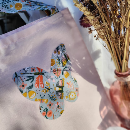 Tote bag enfant motif Papillon 20x22 cm - En coton Oeko-Tex
