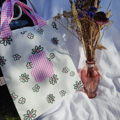 Tote bag enfant motif Pompom 20x22 cm - En coton Oeko-Tex
