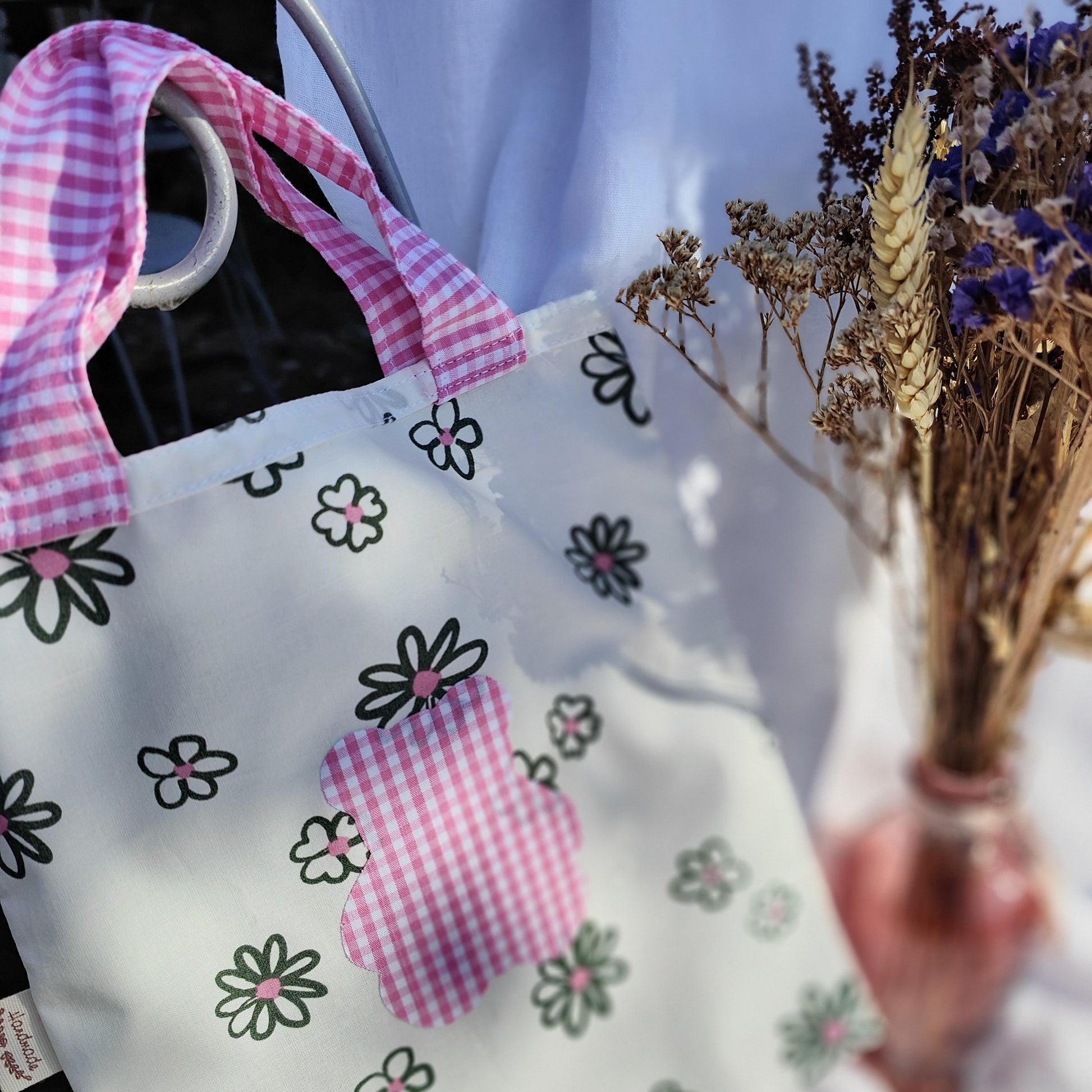 Tote bag enfant motif Pompom 20x22 cm - En coton Oeko-Tex
