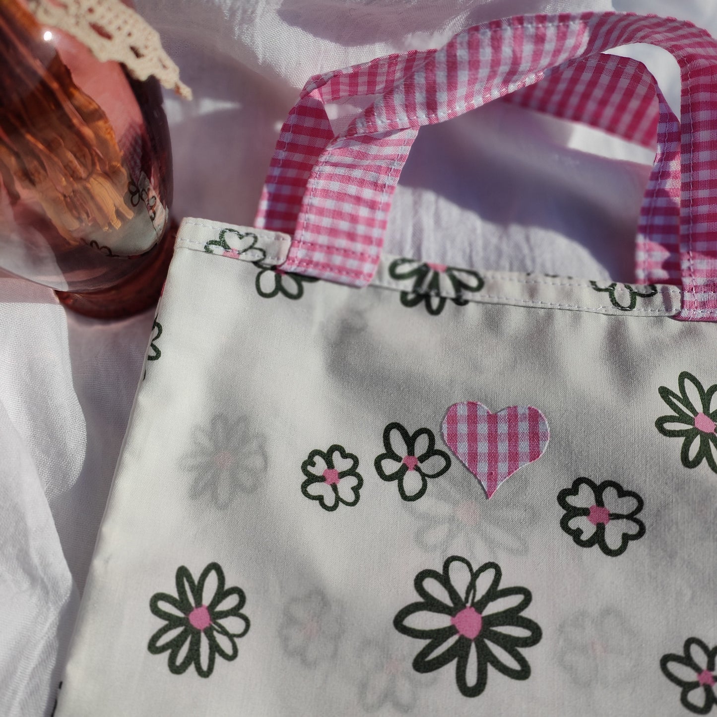 Tote bag enfant motif Pompom 20x22 cm - En coton Oeko-Tex
