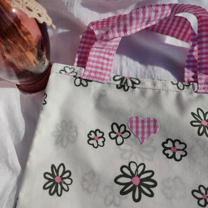 Tote bag enfant motif Pompom 20x22 cm - En coton Oeko-Tex
