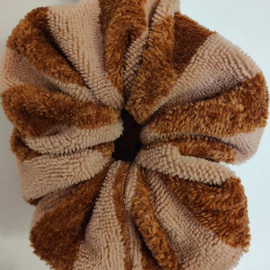 Fleur de douche éponge bambou toffee saumon lavable réutilisable fait main France