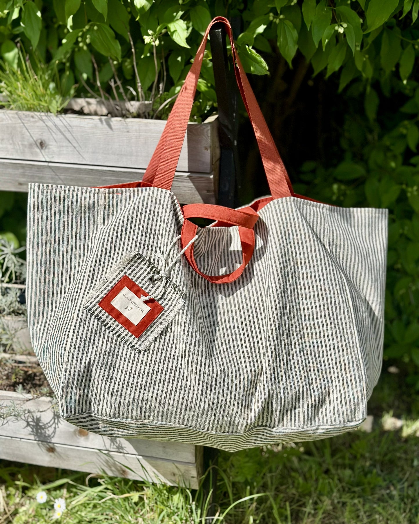 Maxi sac week-end Deauville Safran, série limitée, coton certifié Oeko-Tex® — Cousine Antoinette
