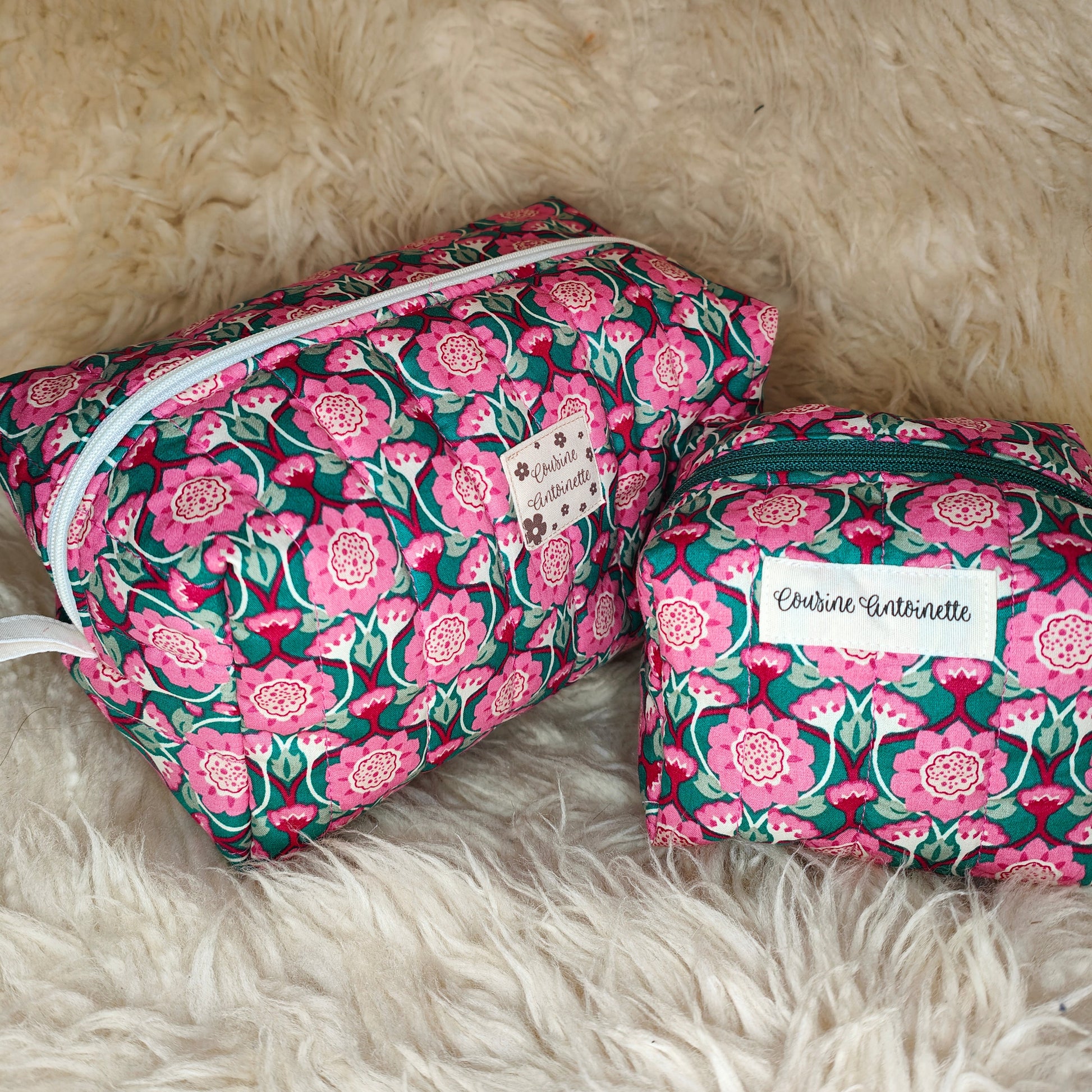 Trousse de toilette mini Bonbon motif coloré fait main en France coton Oeko-Tex