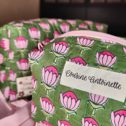 Trousse de toilette mini Indi motif indien fait main en France coton Oeko-Tex