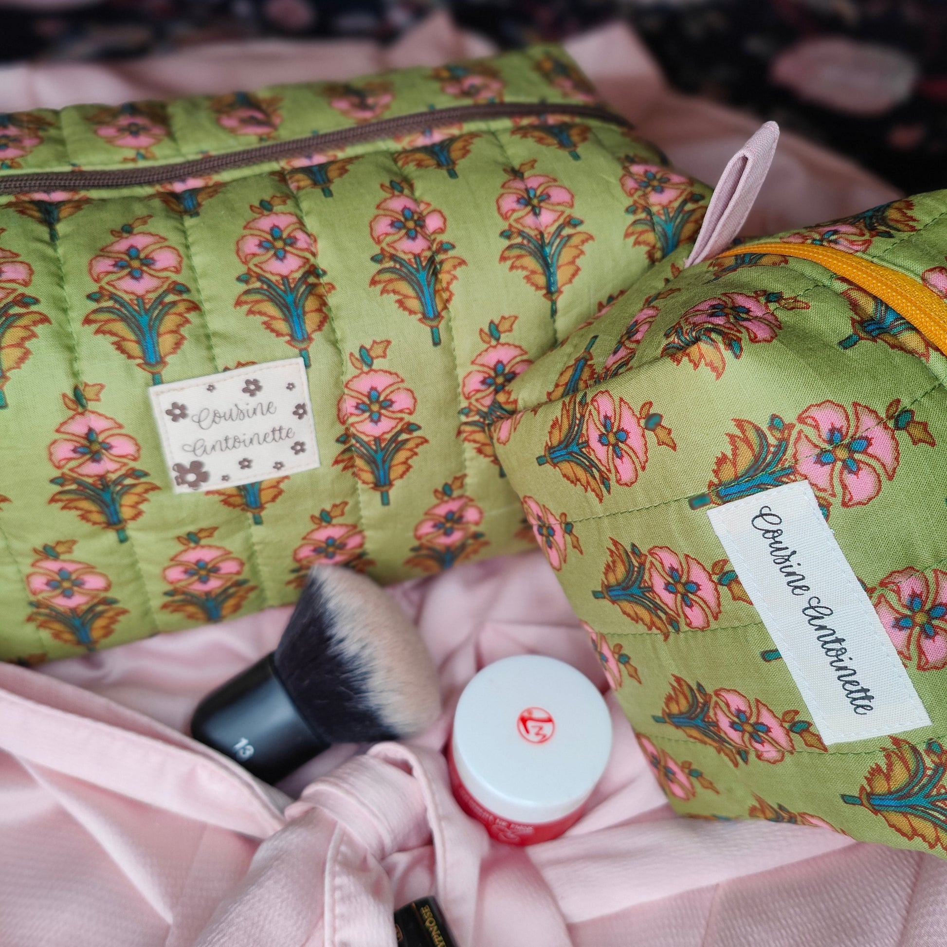 Trousse de toilette mini Mahal motif indien fait main en France coton Oeko-Tex