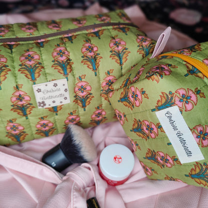 Trousse de toilette mini Mahal motif indien fait main en France coton Oeko-Tex