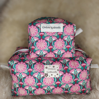Trousse de toilette grande Bonbon artisanale française motif coloré fait main