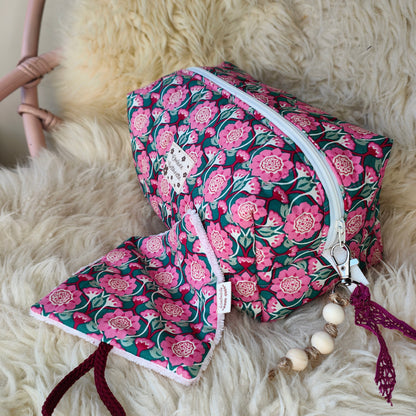 Détail fermeture éclair grande trousse de toilette Bonbon artisanale française